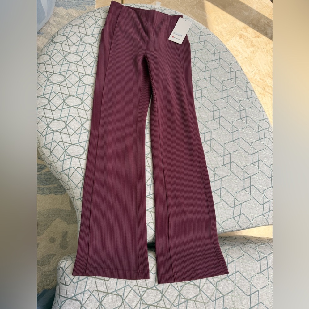 Lululemon Ribbed Flare Pants in Deep Plum